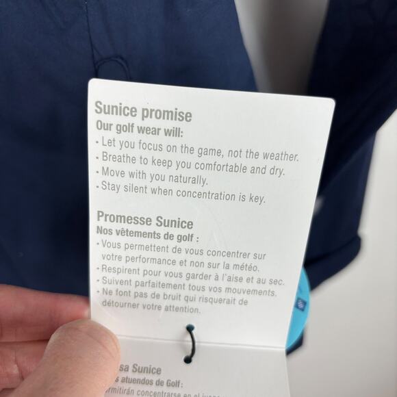 Sunice NEW Onassis Zephal Jacket Blue midnight embossed golf outdoor waterproof - Picture 13 of 15